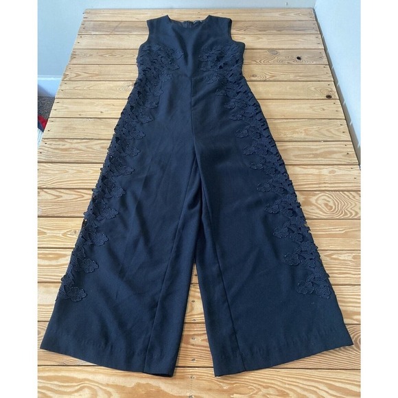 Theory Lace Detail Sleeveless Jumpsuit Size 42 Women’s Black - Picture 1 of 10